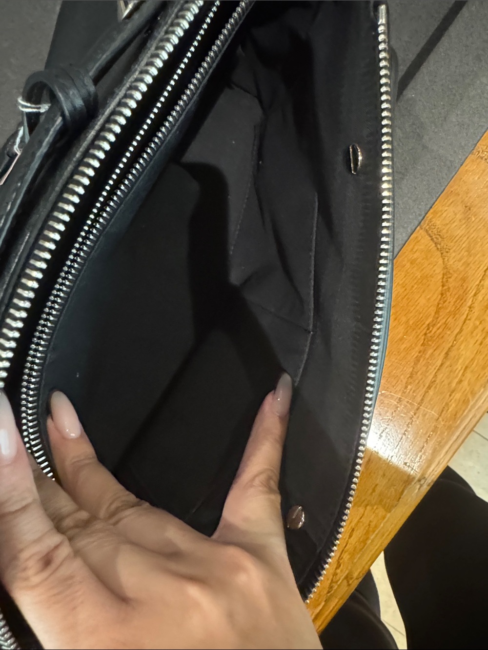 Fendi Black Leather Shoulder Bag with Silver Accents - Picture 7 of 7